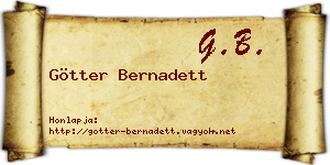 Götter Bernadett névjegykártya